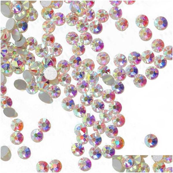 Decorazioni per nail art Super Glitter 1440 pezzi Ss3-Ss30 Flatback Mticolor Strass non fissi per scarpe decorative e danza Drop De Dh8Pl