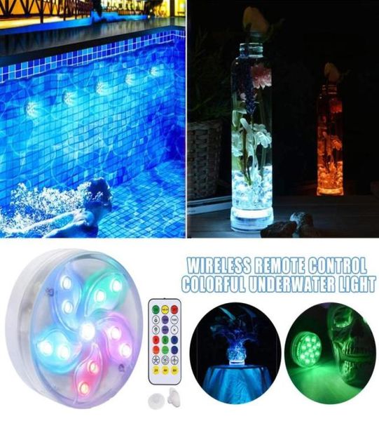 Accessori per piscina Telecomando a LED Luce sommergibile che cambia colore Luci subacquee impermeabili Lampada subacquea per pesci d'acquario 2979546