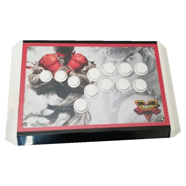 Joysticks Cdragon Arcade Joystick Hit Kutu Diy Arcade Joystick Tüm Düğme Savaş Oyunu Denetleyicileri Metal Panel ve Kılıf Renkli Resim