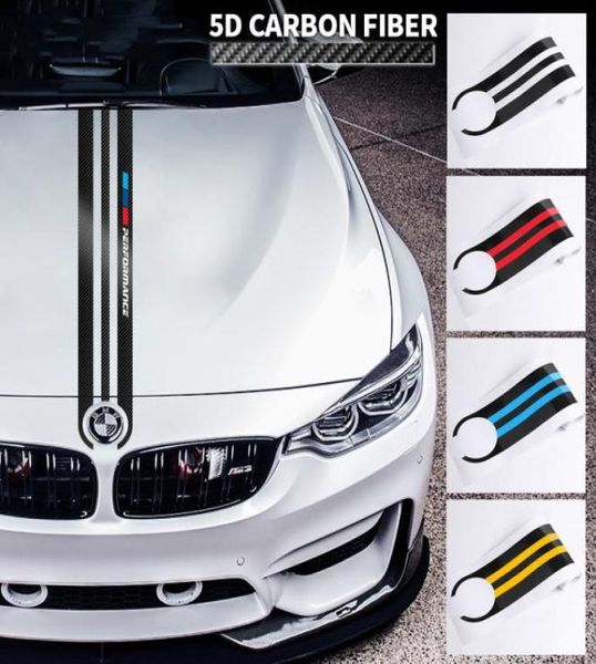 Adesivi styling auto Adesivo per cofano auto in fibra di carbonio Decalcomanie M Performance Decor per BMW E90 E46 E39 E60 F30 F10 F15 E53 X5 X68307664