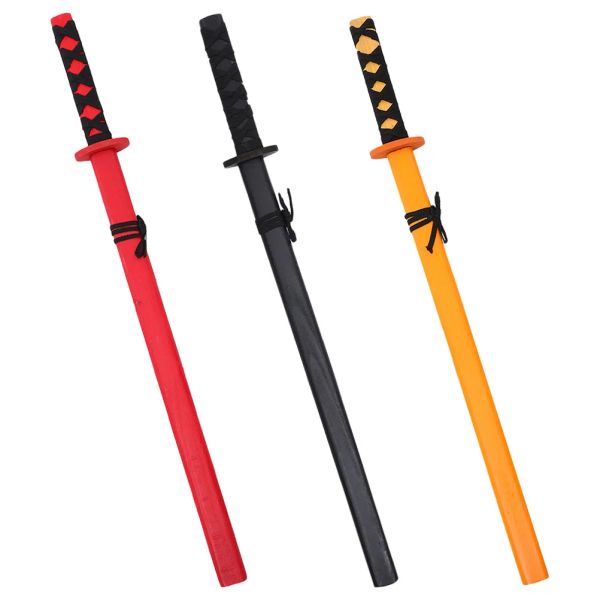 Arts 3 PCS Japon Samuray Ahşap Cosplay Prop Cosplay Katana Ahşap Aksesuarlar Uygulama Oyuncak Çocuk Çocuk