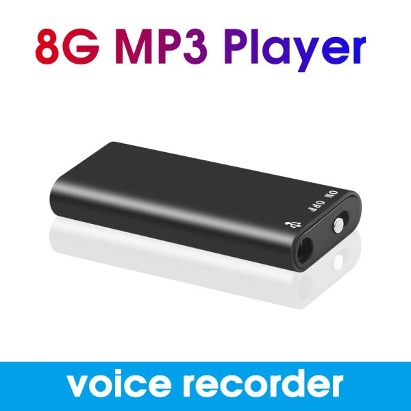 Oyuncu Kabidumei Mini 8GB Profesyonel Ses Kayıt Noktası Dijital Audio Mini Dictafon Şarj Edilebilir + MP3 Çalar Desteği MP3/WMA/WAV için