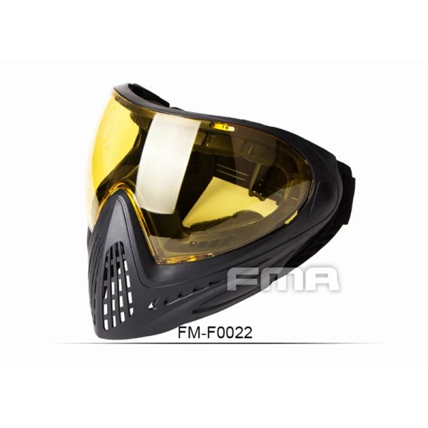 Óculos Fma F1 Máscara facial completa com camada única Máscara protetora de segurança de paintball Máscara de óculos antiembaçante Equipamento tático de airsoft ao ar livre