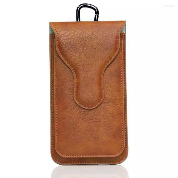 Sacos de cintura moda bolsa de armazenamento de telefone carteira vertical cinto gancho saco de couro artificial capas protetoras