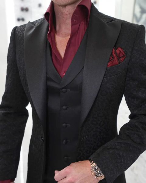 Ternos de casamento smoking terno para homens moderno serpentina estilo britânico jaqueta + colete + calças formal festa outifts personalizar moda 3 pçs
