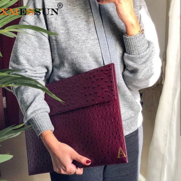 Mochila avestruz padrão saco de manga portátil para as mulheres 2022 verão na moda feminina bolsa moda embreagem senhora macbook notebook pro capa ar