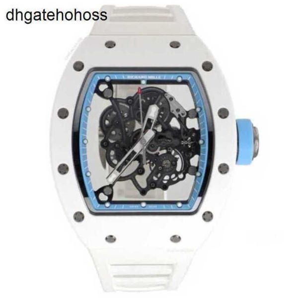 Часы Richarmills Лучшие швейцарские автоматические часы RM055 Bubba Watson Asia Edition Керамическая резина Ручная настройка Frj 4W0V