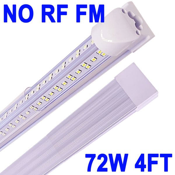 Lampada da negozio LED T8 integrata 4FT 72W collegabile Lampada da negozio a LED, Lampada da soffitto a LED NO-RF RM e Lampada da incasso, per frigorifero, garage, magazzino, copertura trasparente Barn crestech