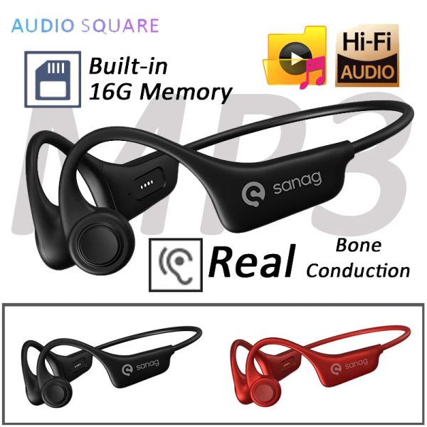 Jogadores MP3 Player Condução Óssea Fone de Ouvido Bluetooth 5.0 Fones de Ouvido Sem Fio Esporte Headset HiFi 16G Memória para Correr Equitação