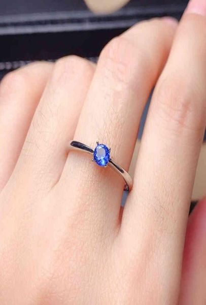 Sri Lanka Saphir-Ring für Damen, 925er Sterlingsilber, 3 mm, blauer natürlicher Edelstein, feiner Schmuck für Mädchen, Jahrestagsgeschenk 7383755