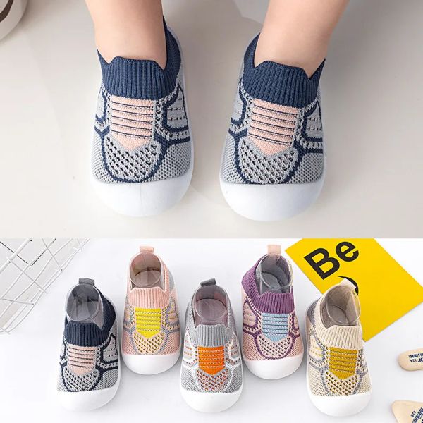 Socken Babyschuhe Antislip atmungsaktiven Kinderbettbodensocken mit Gummi -Sohle für Kinder Mädchen Jungen Mesh Schuhe Weiche Bottom Pantoffeln