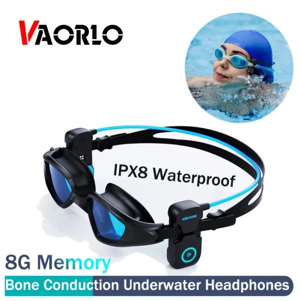 Игроки, наушники с костной проводимостью, очки для плавания, подводная музыка, MP3-плеер с памятью 8G, гарнитура IPX8, водонепроницаемая для Xiaomi iPhone