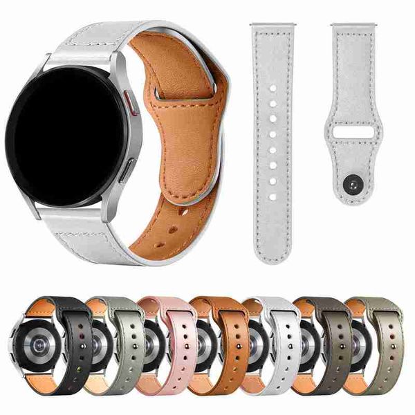 Designer de couro pulseira de relógio inteligente est 20mm 22mm para samsung huawei telefones galaxy active 2 3 gear s2 pulseira pulseira bandas para iwatch série 5 6 7 8 384041mm 424