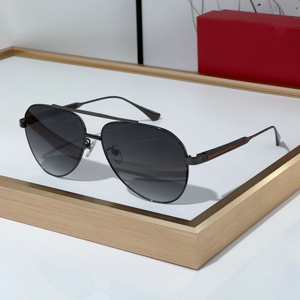 2024 Nova alta qualidade CT0038S ponte dupla Marinha lentes de forma oval Piloto designer óculos de sol moldura de metal preto condução proteção de moda UV400 com estojo original