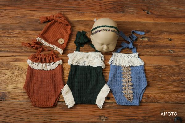 Set Puntelli per fotografia per neonati Accessori per negozi Set di vestiti per cappelli da orso per bambini Foto per bambini in posa Prima sessione di servizio fotografico per neonati