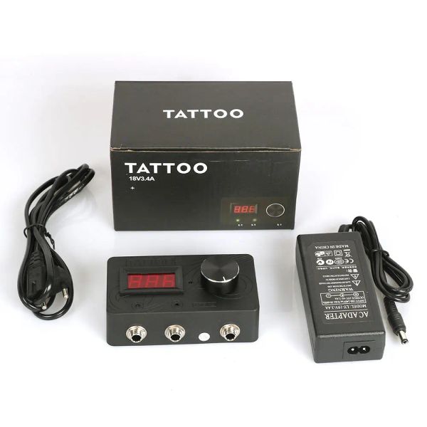 Rests Tattoo-Netzteil, Spannungstransformator, LED-Digital-Tattoo-Netzteil mit Adapter für Coil Rotary Tattoo Guntattoo Hine