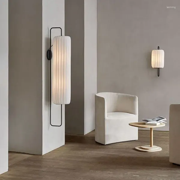 Настенный светильник в японском стиле с колонной, простой современный креативный El для гостиной, промышленный ветер, дизайнерский светодиодный бра для спальни