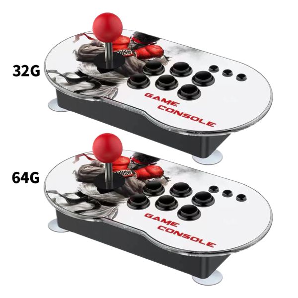 Joysticks HDMI-kompatible Retro-Videospielkonsolenbox, unterstützt kabelgebundene/kabellose Controller, Doppelwippe, Mini-Arcade-TV-Gaming-Player