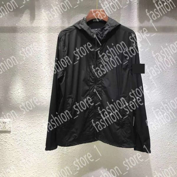 Stones Islande Distintivo per giacca Designer Stones Island Bussola Giacca Camicie Cappotto in pelle di metallo resistente all'acqua Abbigliamento da pesca in nylon Designer Cappotti neri Moda uomo Cp 502