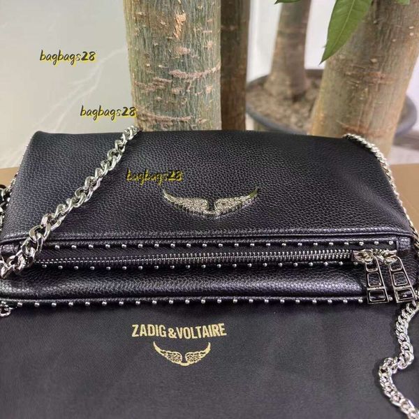 Aktentaschen Modedesigner Damentasche für Damen Zadig Voltaire Umhängetasche Vintage Nieten Handtasche Geldbörse Echtes Leder Cross Body Kette Hochwertige Qualität 2024