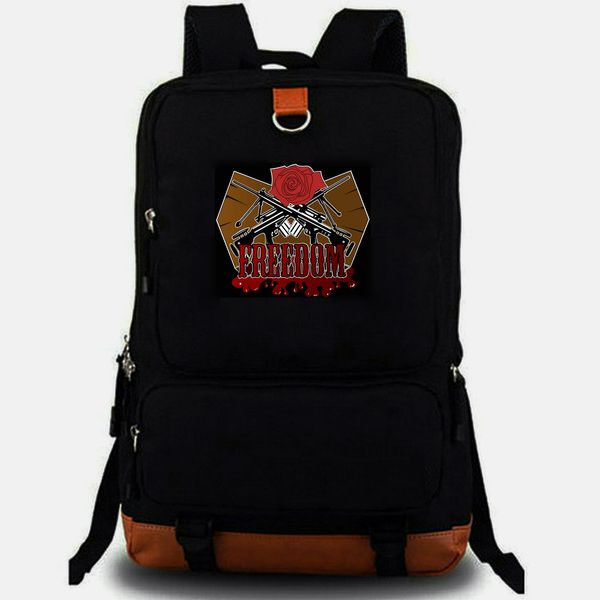 Özgürlük Backpack Classic Daypack Rock Grubu Okul Çantası Gül Müzik Baskı Sırt Çantası Leisure Schoolbag Dizüstü Day Pack