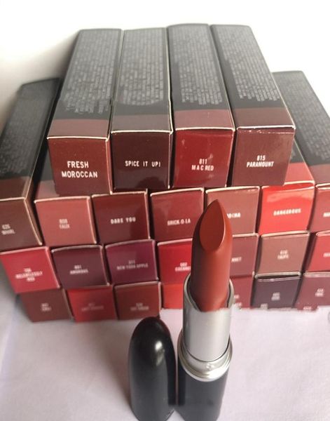 Marke Lippenstift Matte Rouge A Levres Aluminium Tube Lustre 29 Farben Lippenstifte mit Seriennummer Russian Red7140323