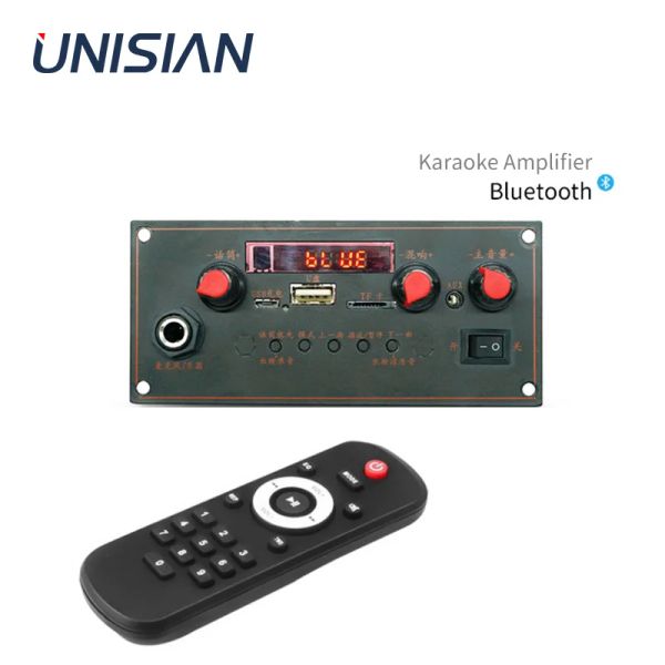 Усилитель Unisian Karaoke Audio усилитель Bluetooth Decoder TF USB Mic Mic Reverb Усилитель Плата 5 В 10 Вт для портативного / стержневого звука звука