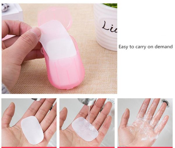 20pcsbox papel de sabão descartável portátil tablet de lavagem de mãos pequenos comprimidos de sabão descontaminação e esterilização essencial para ir 5038017