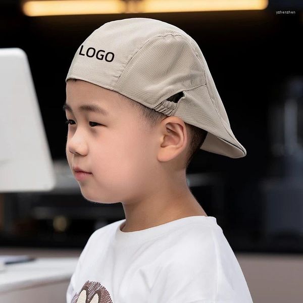 Berretti Ragazzi Ragazze Eastic Chef Cap Outdoor Cotone Regolabile Traspirante Cappello da cuoco per feste per bambini Logo stampato con nome personalizzato