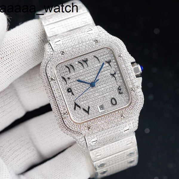 Cartiiers Diamonds watch 4K7C 2024 Orologio da polso da uomo meccanico automatico 40mm con bracciale in acciaio tempestato di diamanti VVS1 GIA Orologio da polso Fashion Busins8V4P