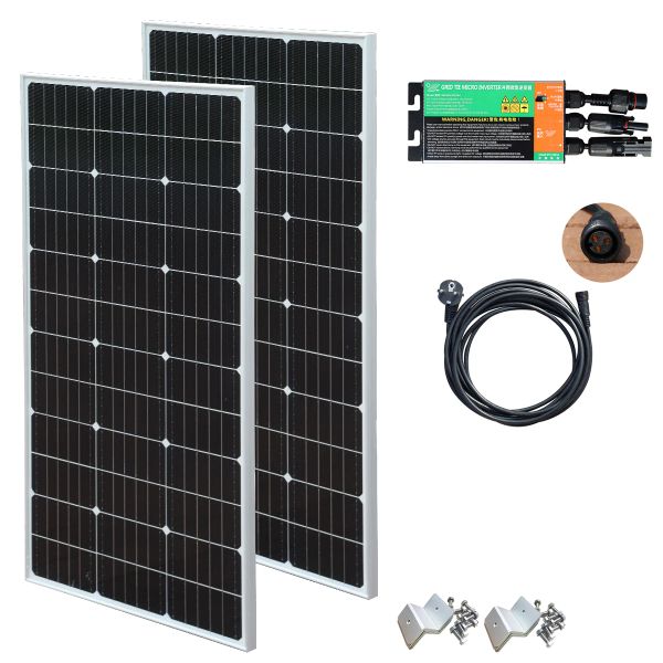 Solar BOGUANG 200W Glas-Photovoltaikanlage Balkonkraftwerk Solarpanel 300W Wechselrichter starres Solarpanel Terrassenbalkon