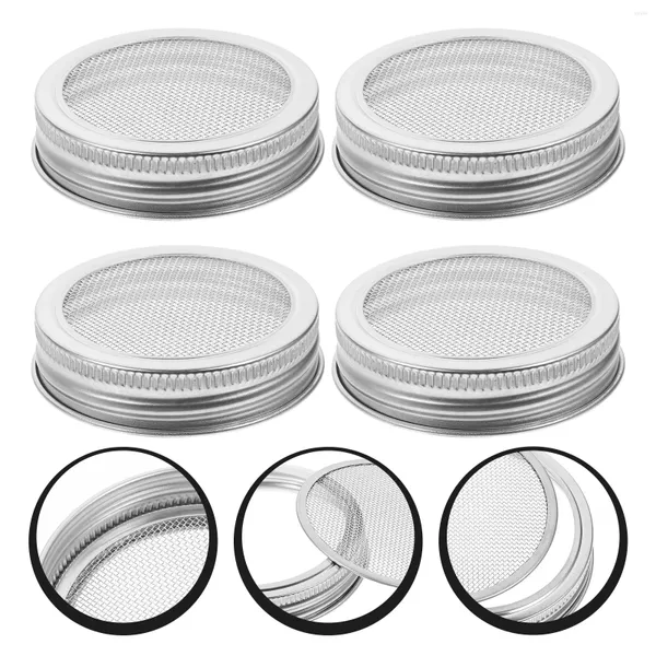 Louça 4 Pcs Mason Jar Sprout Tampas Brotando Screen Maker Filter Cover Kit Substituição