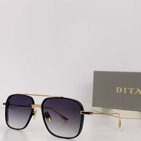 Hochwertige weiße Innenseite, schwarzer Büffelhornrahmen, Mann und Frau, optische Original-Holzbrille, goldfarbene Rahmenbrille, randlose Unisex-Brille, Dita-Logo