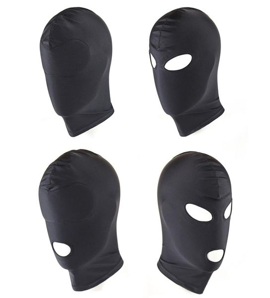 Quattro stili elastici neri spandex maschera del sesso occhi aperti bocca fetish bondage maschera partito giocattoli erotici giochi per adulti giocattoli del sesso per coppie 12318046