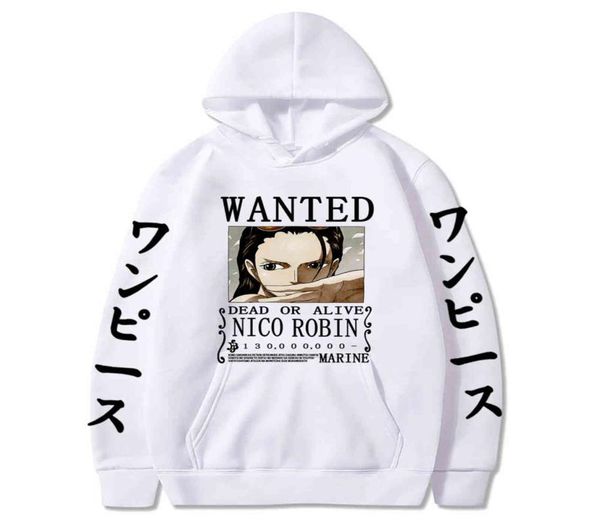 Anime One Piece Robin Hoodie Männer Druck Pullover Harajuku Pullover Sweatshirts Langarm Lose Streetwear Hoodie Tops Y11219972244