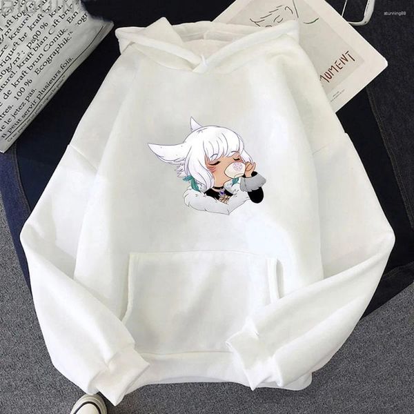 Hoodies femininos final fantasia xiv streetwear feminino e masculino dos desenhos animados anime impresso casais camisolas mangas compridas pullovers originalidade