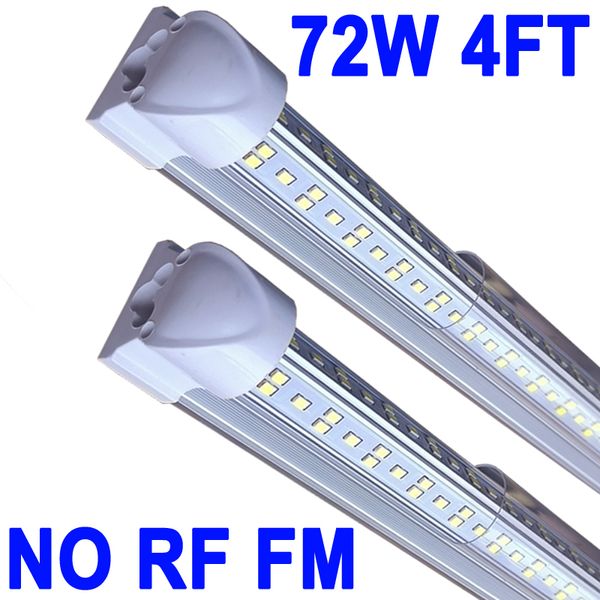 NO-RF RM 4ft LED mağaza ışıkları fikstürü, 4 feet 72W 48 'Garaj Işığı 4' 'T8 Entegre LED Tüp, Bağlanabilir LED ampul garajı, Yüksek Çıkış Yüzey Montajı ABD Crestech