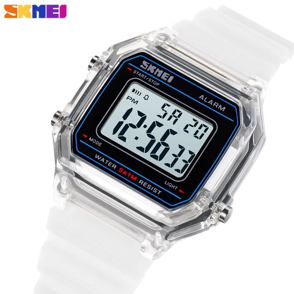 Relógios Skmei Digital Sports Women Watch Outdoor Eletrônico Men Relógio de Pulso Caso Transparente Relógio Feminino À Prova D 'Água Relogio Feminino