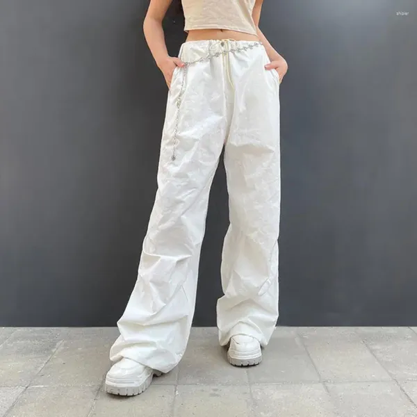 Pantaloni da donna Donna Cargo Retro Gothic Streetwear Sciolto Tinta unita Vita bassa Lunghezza intera Hip Hop Cavallo profondo Elastico leggero