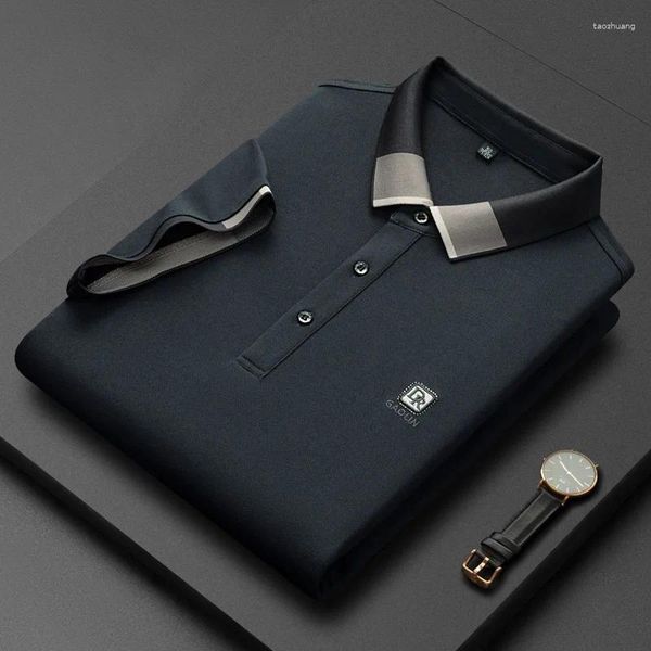 Polos masculinos camisas de marca legal camisa polo impressão moda macia manga curta verão algodão de alta qualidade casual lapela bordado topo