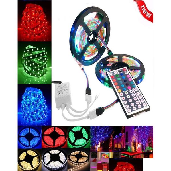 Светодиодные ленты Carprie Led Strip 10M 3528 Smd Rgb 600 Mticolor Tape Key ИК-пульт дистанционного управления для вечеринки Deco 4525187365179 Прямая доставка Light Dhgyc