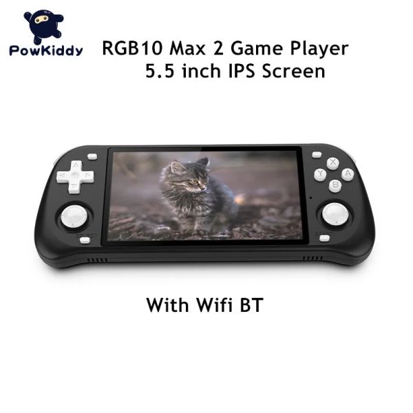 Giocatori Powkiddy 5 pollici RGB10 Max 2 Open Source Console di gioco retrò portatile RK3326 Chip 3D Wifi Lettore di videogiochi Box Machine Regalo per bambini