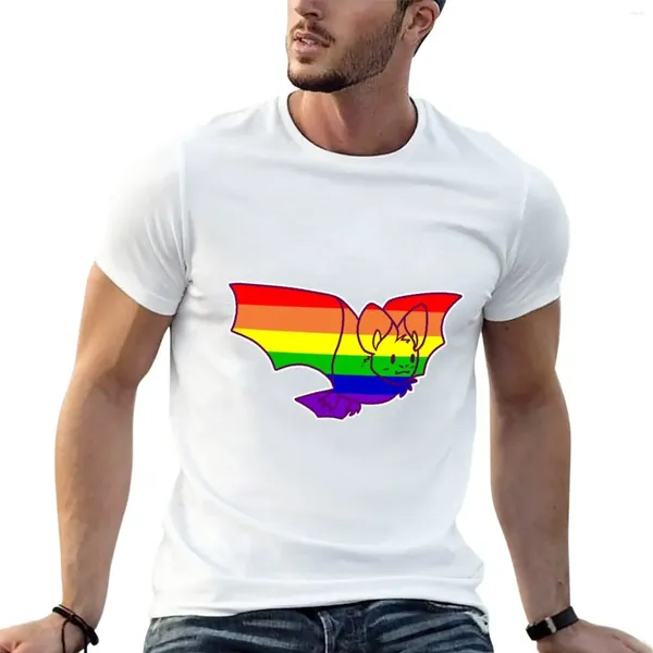 Polo da uomo T-shirt pipistrello Gay Pride Top estivi Ragazzi oversize bianchi Tinta unita Magliette bianche da uomo