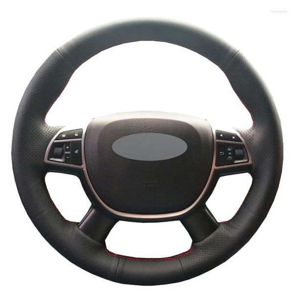 Capas de volante preto couro artificial mão costurada capa de carro para Great Wall Haval Hover H8 2012-2024 H9 2024