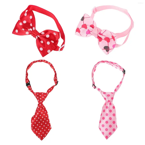 Collari per cani 2 set Papillon per animali domestici con motivo a cuore festival Decor Cravatte per San Valentino