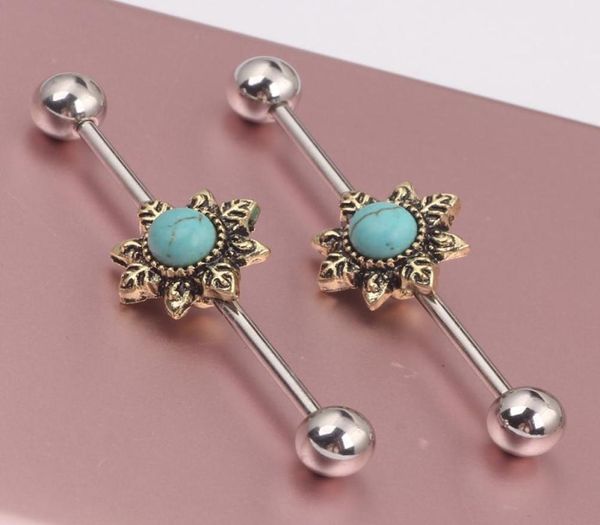 Blumenperlen-Ohr-Industrie-Langhantel-Gerüst-Bar-Langhantel-Piercing-Knorpel-Ohrring-Körperschmuck 12-teiliges Ohr BAR8067869