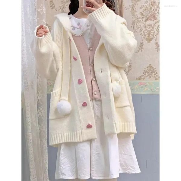 Cardigan maglione lavorato a maglia da donna Lady Loose Preppy Girl Sweet Kawaii Abbigliamento Moda giapponese High Street Gentle Designer Maglieria autunnale