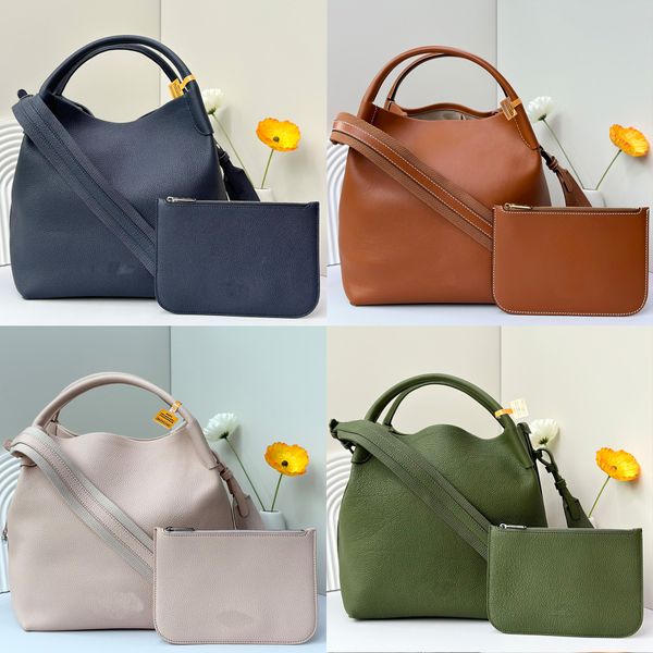 Yeni en kaliteli kova çantası lüks tasarımcı büyük kapasiteli kadınlar loro crossbody lp kahverengi siyah pembe orijinal deri omuz çantaları bayan alışveriş tote çanta 10a