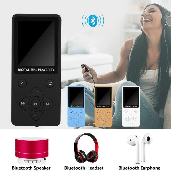 Плееры Портативный Bluetooth Mp3 Mp4-плеер FM-радио Электронный фотоальбом Jpeg Просмотр фотографий Цветной экран FM-радио Видеоигры Кино