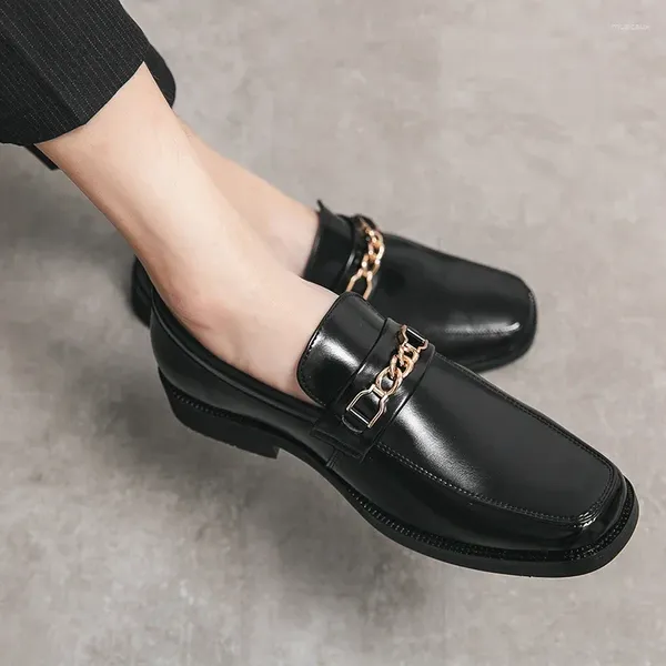 Sapatos casuais plus size 38-48 homens mocassins deslizamento em negócios de alta qualidade formal inglês moda vestido preto marrom mocassins